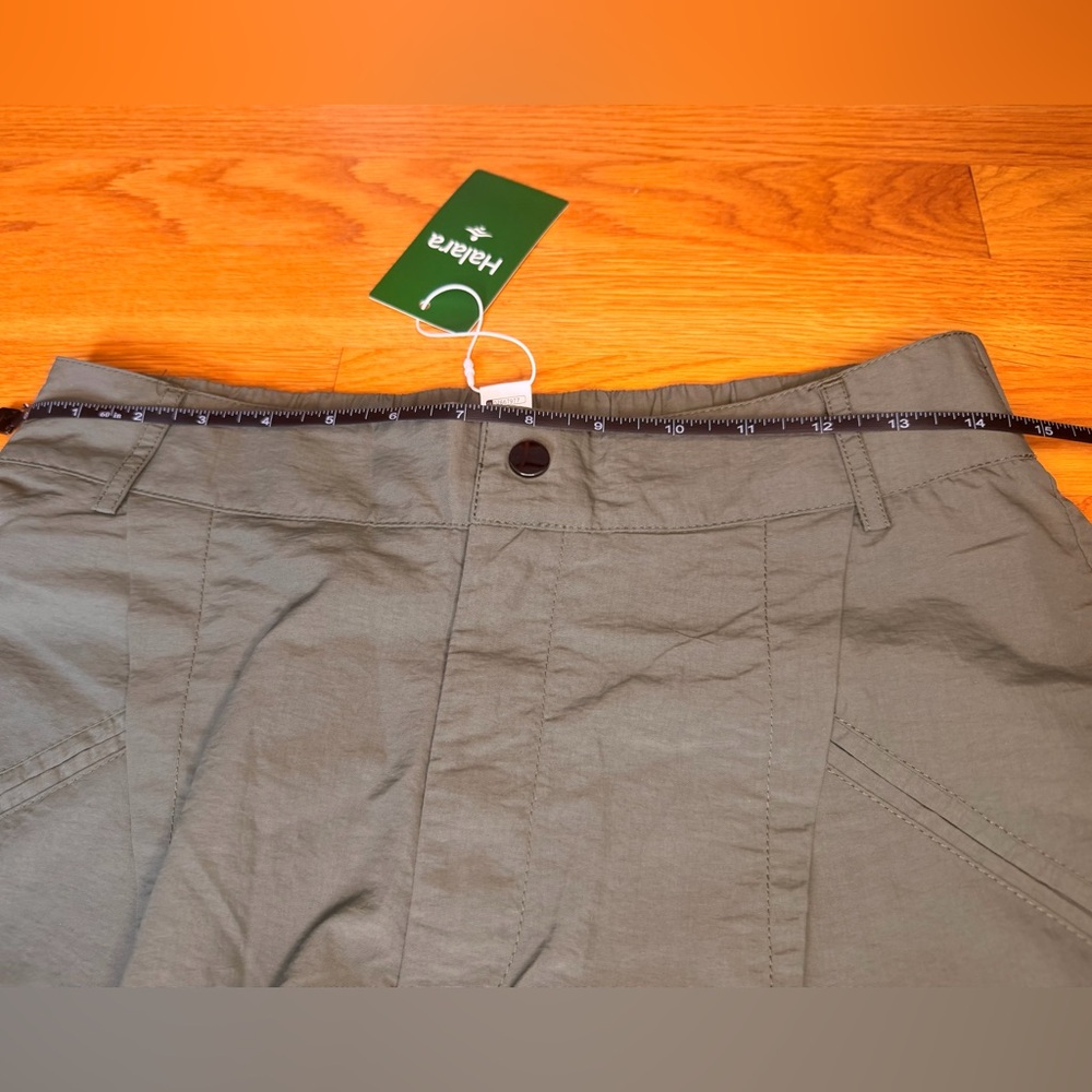 Halara Cargo Pants NWT Medium Wide Leg Green Nylon Travel Casual - Picture 8 of 10